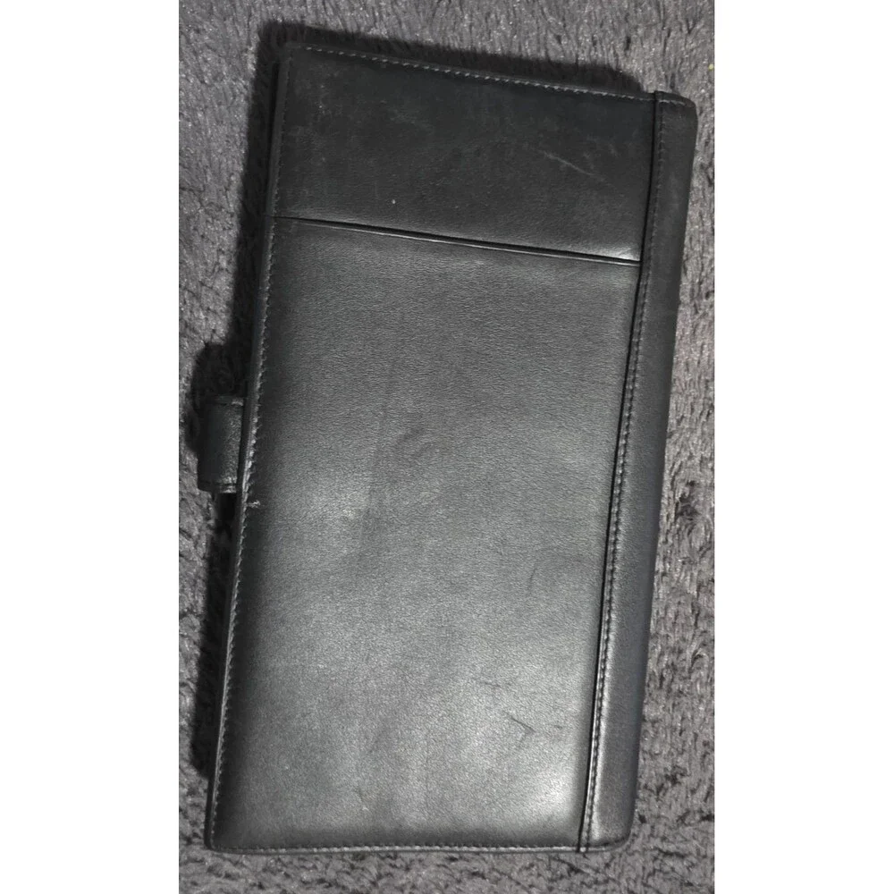Awesome TUMI Modernist Travel Wallet Passport CardHolder LEATHER Organizer Black